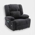 Latitude Run® Power Reclining Heated Massage Chair Chenille in Black | 41.4 H x 35.5 W x 29.5 D in | Wayfair 2E40482871DF4F47936695C8D3A42968