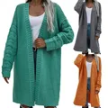 Cardigan Long en tricot pour femme ample ouvert sur le devant collection automne et hiver