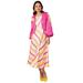 Masseys A-Line Dress with Jacket (Size 16) Pink/Yellow, Polyester