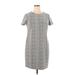 Calvin Klein Casual Dress - Sheath Crew Neck Short sleeves: Gray Dresses - Women's Size 14