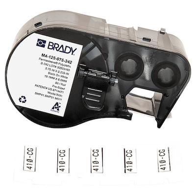 BRADY M4-125-075-342 Wire and Cable Label,White,Matte Finish