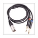 Dual 6.35mm 1/4 In to XLR Male Y Splitter Cable 3Pin XLR Male to Dual 6.35mm Plug Audio Microphone Cable 3.3Feet/1Meters