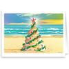 Stonehouse Collection - Beach Christmas Tree - Beach Theme Christmas Card 18 Cards & Envelopes - Sunset, Ocean, Shells