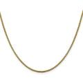 14K Yellow Gold 2.1mm Semi-Solid Diamond Cut Round Box Chain - 18 - Made In Italy