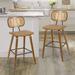 26" PU Upholstered Barstools Counter Height Bar Stools - 17.7"W x 19.5"D x 35.1"H