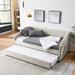 Twin Size Daybed with Trundle - Elegant Upholstered Sofa Bed, Multi-Functional Design, Linen Fabric, (82.5"x42.5"x34")