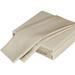 3-Piece Bamboo Viscose Sheet Set for Twin Size Bed Hotel Luxury Silky Soft Bed Sheets 320 Thread Count Sateen Weave Light Khaki+Beige