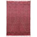 Casavani Handmade Red Block Printed Cotton Dhurrie Indoor Outdoor Patio Rug Kitchen Mats 3x5 feet