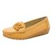 TOWED22 Women s Slip on Flats Classy Round Toe Solid Classic Mary Jane Ballet Dance Shoes Soft Comfortable PU Flat Shoes(Yellow 8.5)