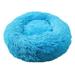 FNOCHY Round Calming Donut Dog Bed for Medium/Small Dogs Refillable w/ Removable Washable Cover For Dogs Up to 45 lbs - Shaggy Plush Long Faux Fur Donut Bed