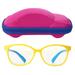 anti-blue light glasses Children Glasses Anti-blue Glasses Flat Lens Silicone Goggles Protective Eyewear With Box for Home Woman Man Kids (C3 Yellow Frame Blue Leg With Random Color Box)