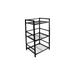 BULYAXIA-Folding Metal Bookcase-Small Space -No Assembly-Home Kitchen Bathroom And Office Shelving-Black 3 Shelves Narrow