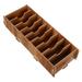 Wooden Compartment Box 2pcs DIY Wood Box Light Brown Wooden Drawer Organizer Bill& Mail File Organizer with Divider for Office Living Room Kitchen