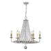 6-Light Modern Antique White Wheel Chandelier with Crystal LED96