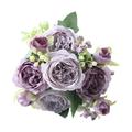 Fake Flowers Silk Roses Artificial Flowers in Vase Faux Flower Arrangement with Vase Suitable for Home Office Decoration Dining Table Centerpiece