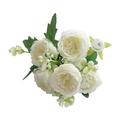 Fake Flowers Silk Roses Artificial Flowers in Vase Faux Flower Arrangement with Vase Suitable for Home Office Decoration Dining Table Centerpiece