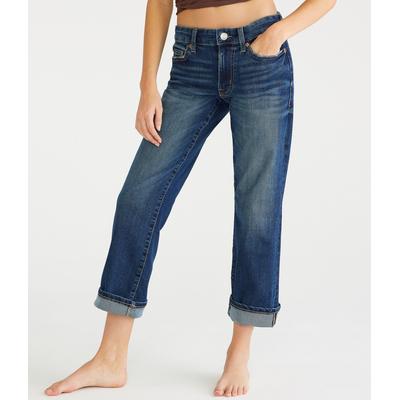 Aeropostale Womens' Mid-Rise Straight Crop Jean - Blue - Size 6 R - Cotton
