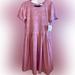 Lularoe Dresses | Lularoe Amelia, Pink Sculpted Material, Size 2xl | Color: Pink | Size: Xxl