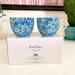 Lilly Pulitzer Dining | Lilly Pulitzer 12 Oz Blue Ceramic Coffee Tea Mug With Gold Handle Set Of 2 New | Color: Blue/Green | Size: 12 Oz