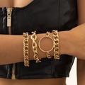 Free People Jewelry | Galaxy Set 14k Gold Chunky Bracelet Set Of 4 | Color: Gold | Size: Os