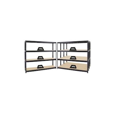 PROREGAL Mega Deal | 4x Schwerlastregal DINO | HxBxT 180x200x45 cm | Fachlast 500kg | Schwarz | Garagenregal, Lagerregal, Werkstattregal Image