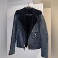 Coach Jackets & Coats | Coach Leather And Shearling Navy Coat | Color: Blue | Size: 50