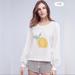 Anthropologie Tops | Anthropologie Reveries Xs Lemonade Sweatshirt Balloon Sleeve Spring Italy | Color: White/Yellow | Size: Xs