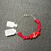 Free People Jewelry | Free People Red Stones/Beads On Silver Lobster Claw Closure Bracelet | Color: Red/Silver | Size: Os