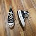 Converse Shoes | Converse Canvas Black Platform Ctas Sneakers | Color: Black/White | Size: 5