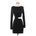 DxNxT Casual Dress - Bodycon: Black Solid Dresses - Women's Size Small