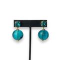 J. Crew Jewelry | J Crew Teal Blue Rhinestone Faceted Ball Dangle Drop Earrings Signed | Color: Blue/Green | Size: Os