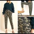 Anthropologie Pants & Jumpsuits | Anthropologie Camoflage Floral Pants Elastic Waist + Free Pair Anthro Earrings | Color: Green | Size: Xs