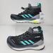 Adidas Shoes | Adidas Womens Size 7 Terrex Free Hiker Goretex Hiking Teal Black Mid Sneakers | Color: Black/Blue | Size: 7