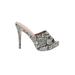 Chase & Chloe Heels: Slip On Stilleto Bohemian Ivory Snake Print Shoes - Women's Size 8 1/2 - Open Toe