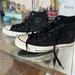 Converse Shoes | Black Suede Hi-Top Converse Sneakers | Color: Black | Size: 8