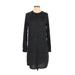 Stars Above Casual Dress - Shift High Neck Long sleeves: Black Dresses - Women's Size Small