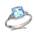 My Diamonds Silver Blue Topaz And Diamond Ring Engagement Jewelry Women Gift - N