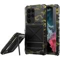 Metal Case for Samsung Galaxy S24 Ultra, Aluminum Alloy Case with Built-in Invisible Stand Hybrid Military Heavy Duty Rugged Full Body Dustproof Shockproof Case,Camo,S24 Ultra