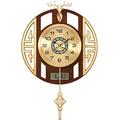 FULYA Wall Clock Art Large Wall Clock Metal Wall Clock With Date,Month,Day Of Week Silent Non-Ticking Battery Operated Clock With Pendulum Creative Deer Head Decor Wall Decor Clock, D