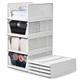 4 Pack Wardrobe Drawers,Stackable Drawers,Stackable Wardrobe Storage,Wardrobe Storage Organiser Drawers for Wardrobe, Kitchen, Cupboard Storage Organiser, White, 43 x 33.5 x 18.5cm