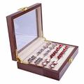 Puooifrty 1 PCS Glass Cufflinks Box for Men Painted Wooden Collection Display Box Storage 12Pairs Capacity Jewelry Display Box