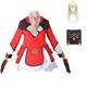 VILFO Genshin Impact Cosplay Set, Game Character Klee Cosplay Uniform Full, Halloween Carnival Party Dress, With Wig Rucksacks Hat, Women Girls Dress Up,Red,L