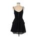 Xhilaration Casual Dress - Mini: Black Solid Dresses - Women's Size Medium