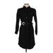 Banana Republic Casual Dress - Shirtdress Collared 3/4 sleeves: Black Print Dresses - Women's Size 2X-Small