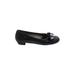 Flats: Ballet Chunky Heel Casual Black Shoes - Women's Size 37 - Round Toe