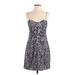 Elie Tahari Casual Dress - Mini: Purple Animal Print Dresses - Women's Size Small