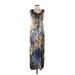 Style&Co Casual Dress - Maxi: Gray Paint Splatter Print Dresses - Women's Size Medium