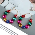 Boucles d'oreilles pendantes en verre en forme de U bohème pour femmes bijoux de charme pendentif
