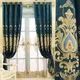 Rideaux en velours brodés européens pour salon fenêtre de chambre à coucher Chenille de luxe