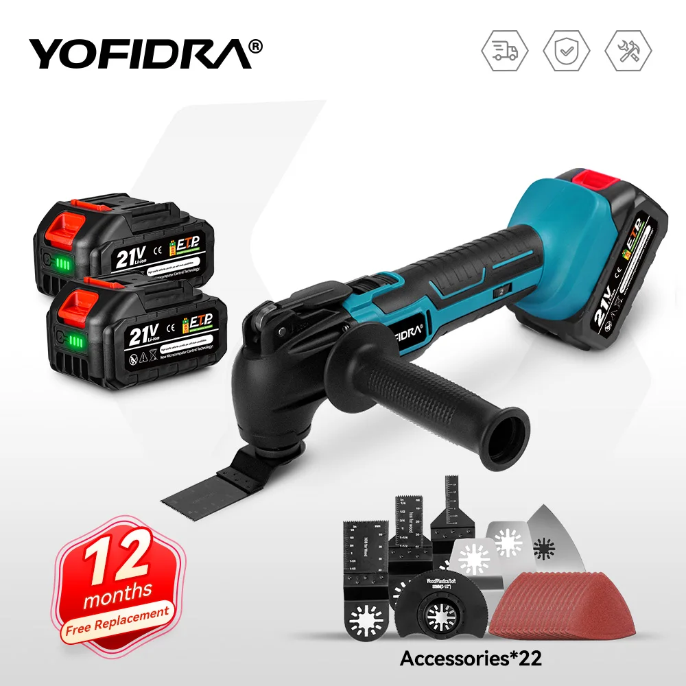 Outil multifonction YOFIDRA, outil oscillant multi-usages, vitesse variable, outil de rénovation, scie électrique, outil pour batterie Makita 21V.